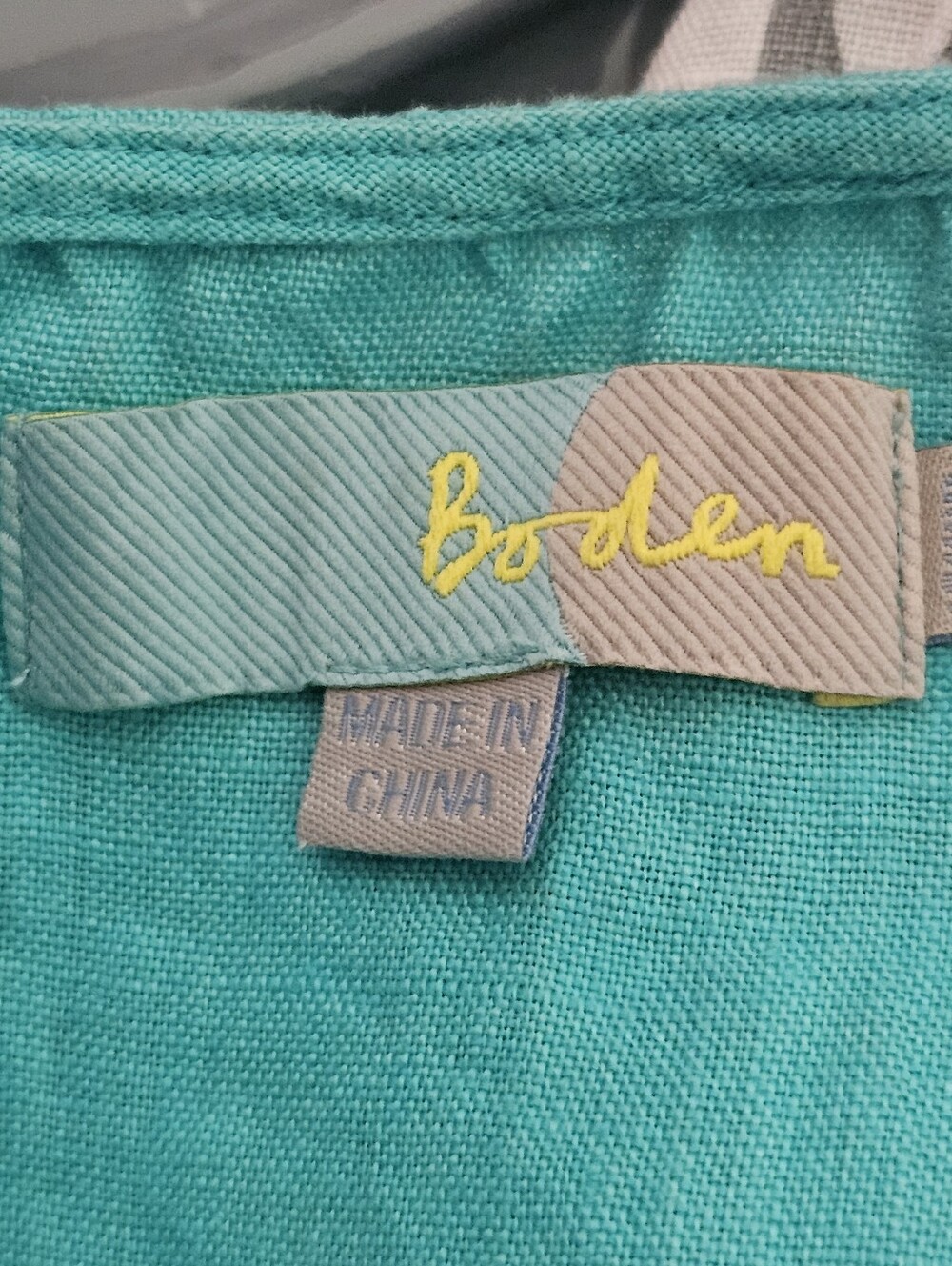 Boden 100% Linen Dress Knee Length Scoop Neck - Picture 3 of 6